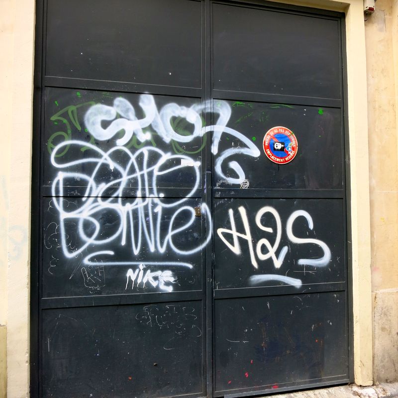 tagged door