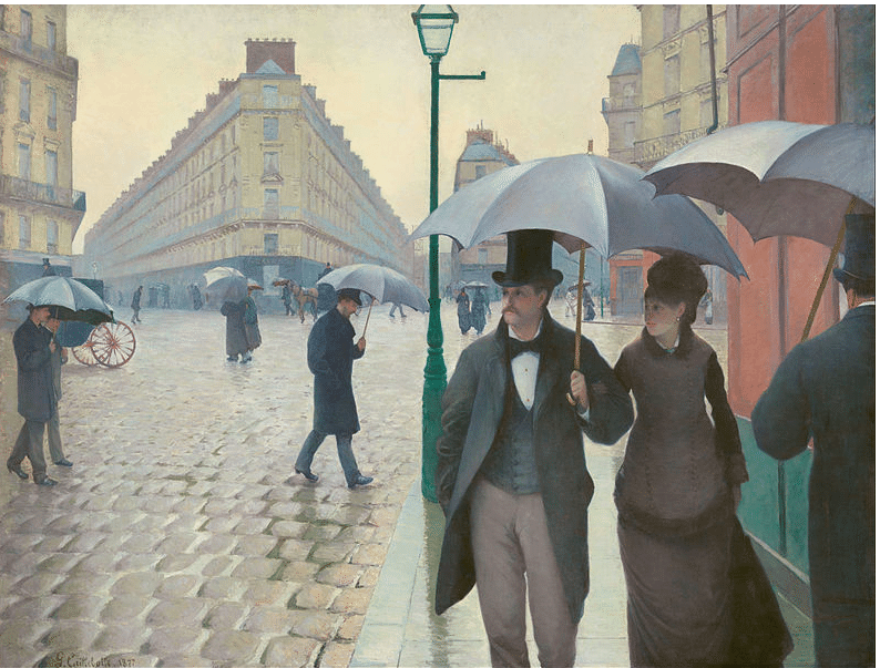 Caillebotte Rainy Day Paris Painting