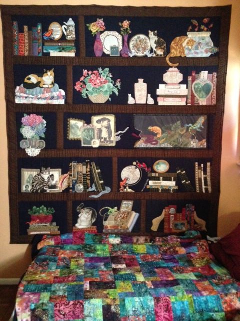Library shelves quilt