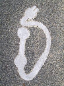Electric car street marker