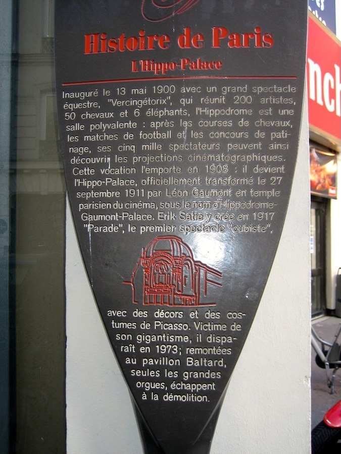 Hippo-Palace Paris plaque