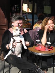 Cafe Lap Dog with ladies
